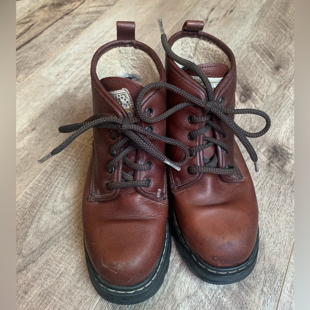Roots Canada Boots Tuff Brown Leather Lace Up Lug Work Heavy Men 4.5 Women 6.5